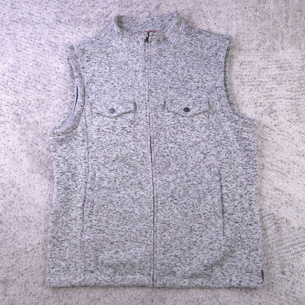 The Normal Brand Vest Mens XL Full Zip Fleece Pockets Logo Windbreaker Gray